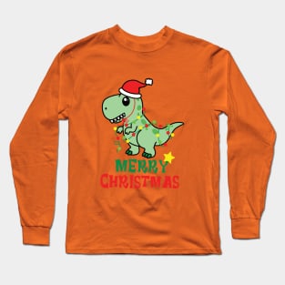 Santa dinosaur, Minimalist Santa Claus Long Sleeve T-Shirt